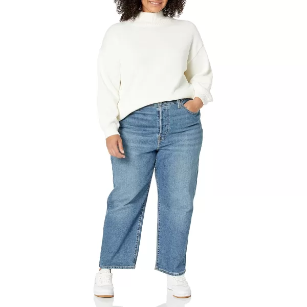 Amazon Essentials Womens Cotton FunnelNeck Sweater Available in Plus SizeEggshell White