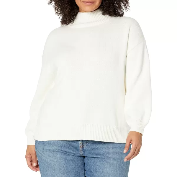 Amazon Essentials Womens Cotton FunnelNeck Sweater Available in Plus SizeEggshell White