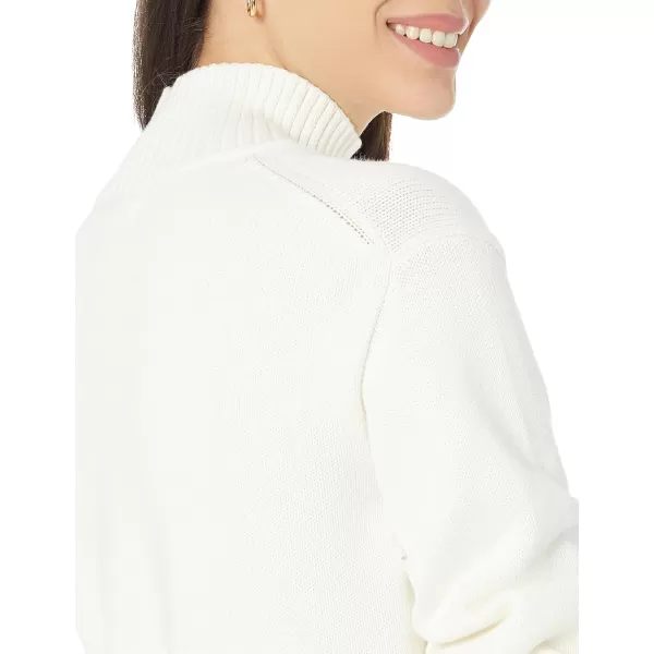 Amazon Essentials Womens Cotton FunnelNeck Sweater Available in Plus SizeEggshell White