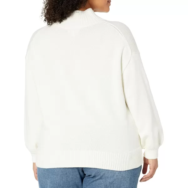 Amazon Essentials Womens Cotton FunnelNeck Sweater Available in Plus SizeEggshell White