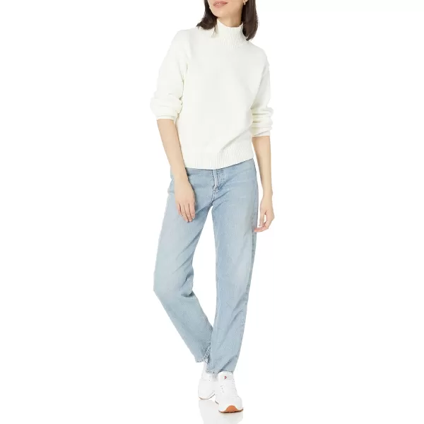 Amazon Essentials Womens Cotton FunnelNeck Sweater Available in Plus SizeEggshell White