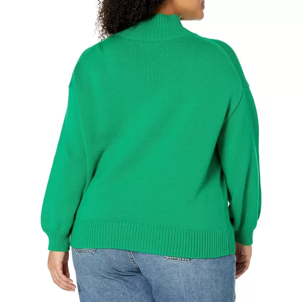 Amazon Essentials Womens Cotton FunnelNeck Sweater Available in Plus SizeGreen