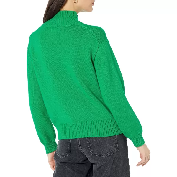 Amazon Essentials Womens Cotton FunnelNeck Sweater Available in Plus SizeGreen