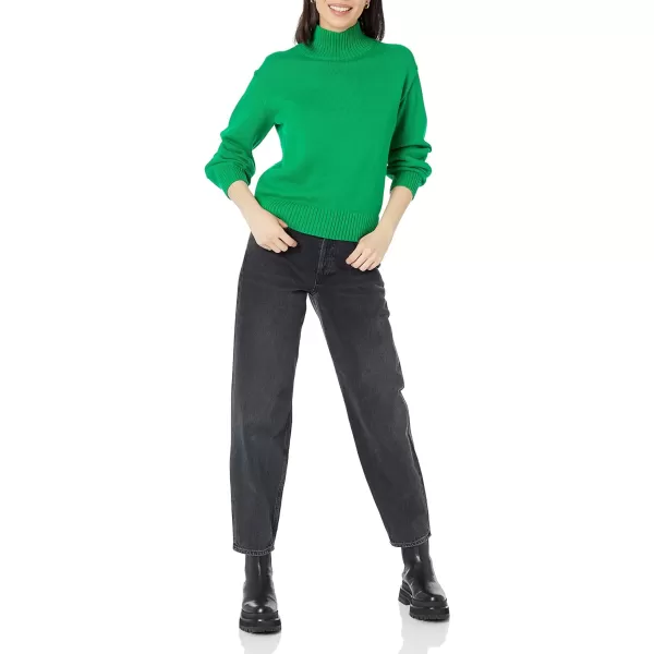 Amazon Essentials Womens Cotton FunnelNeck Sweater Available in Plus SizeGreen