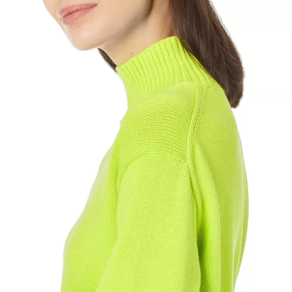 Amazon Essentials Womens Cotton FunnelNeck Sweater Available in Plus SizeLime Green