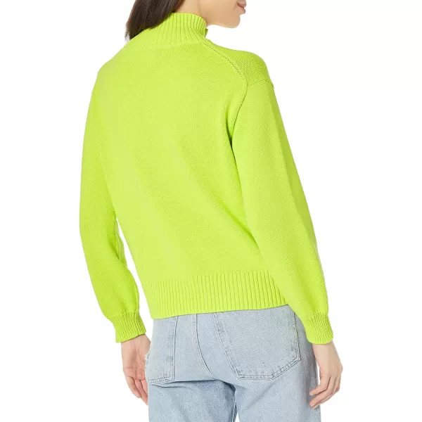 Amazon Essentials Womens Cotton FunnelNeck Sweater Available in Plus SizeLime Green