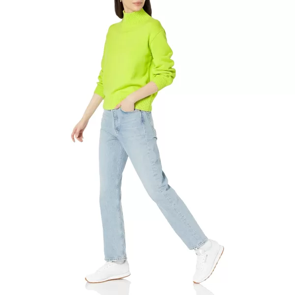 Amazon Essentials Womens Cotton FunnelNeck Sweater Available in Plus SizeLime Green