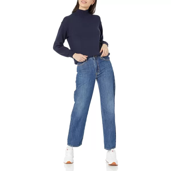 Amazon Essentials Womens Cotton FunnelNeck Sweater Available in Plus SizeNavy