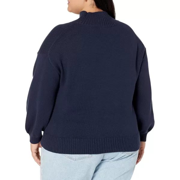 Amazon Essentials Womens Cotton FunnelNeck Sweater Available in Plus SizeNavy