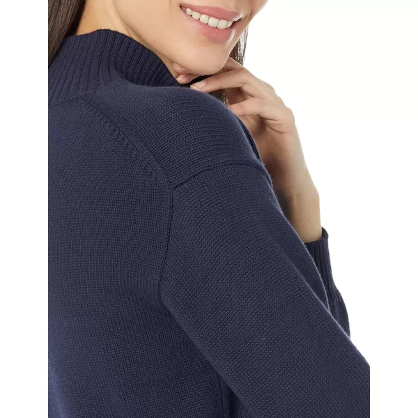 Amazon Essentials Womens Cotton FunnelNeck Sweater Available in Plus SizeNavy