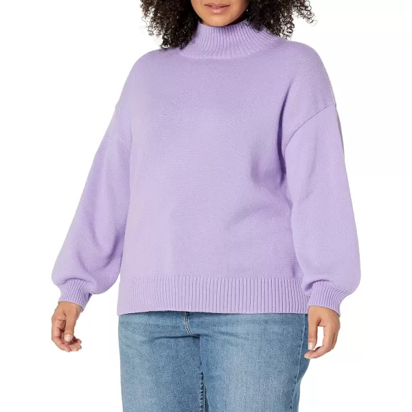 Amazon Essentials Womens Cotton FunnelNeck Sweater Available in Plus SizePurple