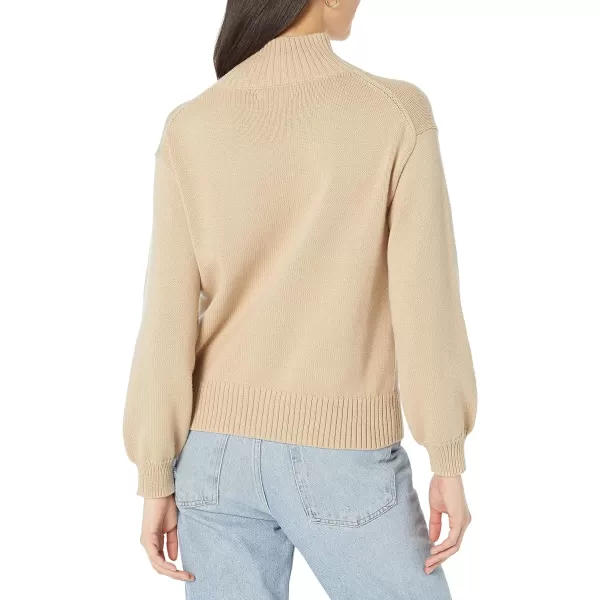 Amazon Essentials Womens Cotton FunnelNeck Sweater Available in Plus SizeTan