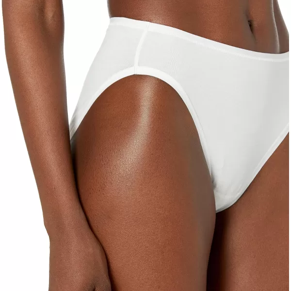 Amazon Essentials Womens Cotton High Leg Brief Underwear Available in Plus Size Multipacks10 White