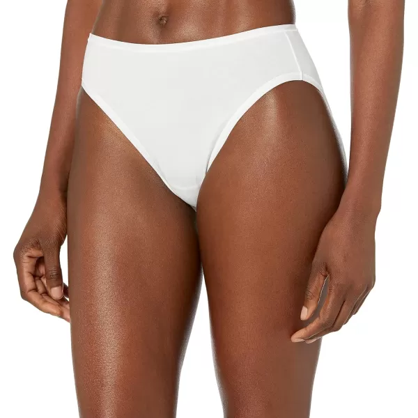 Amazon Essentials Womens Cotton High Leg Brief Underwear Available in Plus Size Multipacks10 White