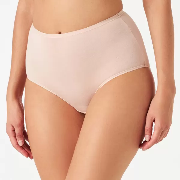 Amazon Essentials Womens Cotton High Waisted Underwear Available in Plus Size Pack of 6Warm Tones