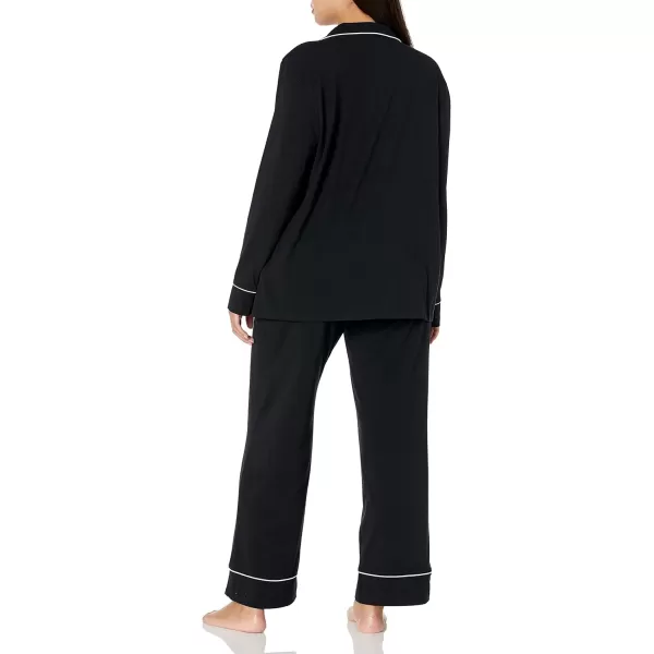 Amazon Essentials Womens Cotton Modal LongSleeve Shirt and FullLength Bottom Pajama Set Available in Plus SizeBlack