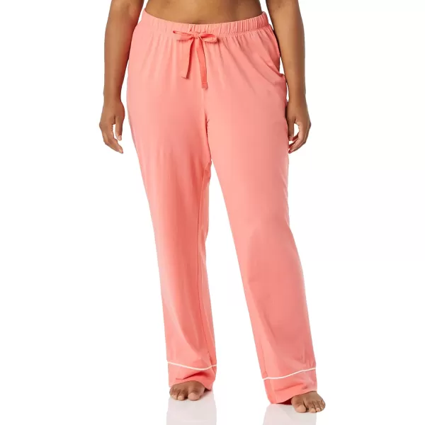 Amazon Essentials Womens Cotton Modal LongSleeve Shirt and FullLength Bottom Pajama Set Available in Plus SizeCoral Pink