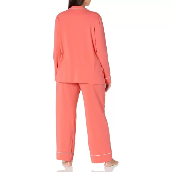 Amazon Essentials Womens Cotton Modal LongSleeve Shirt and FullLength Bottom Pajama Set Available in Plus SizeCoral Pink