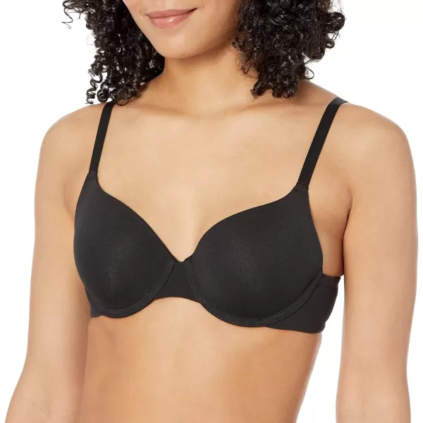 Amazon Essentials Womens Cotton Underwire TShirt Bra Pack of 2BlackGrey Heather