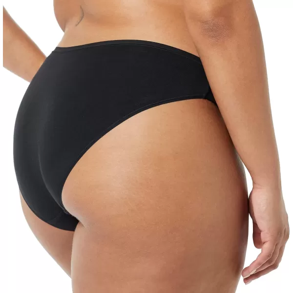 Amazon Essentials Womens Cotton and Lace Bikini Underwear Pack of 4Black