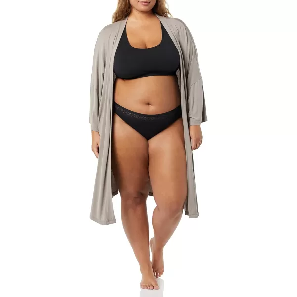 Amazon Essentials Womens Cotton and Lace Bikini Underwear Pack of 4Black