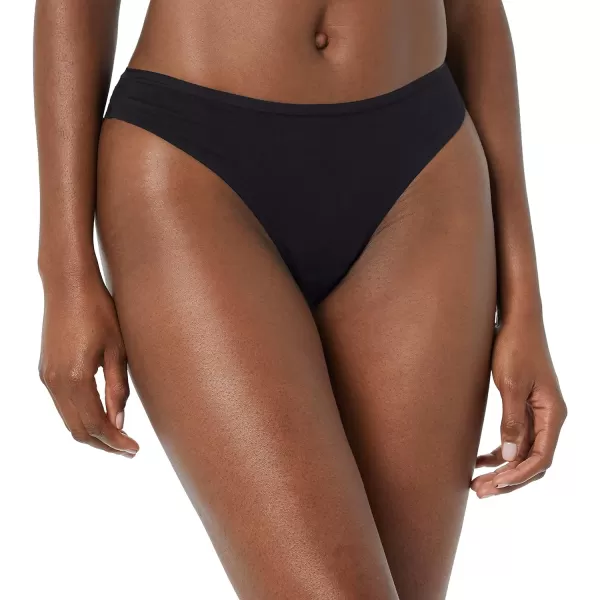 Amazon Essentials Womens Cotton and Lace Cheeky Brazilian Underwear Pack of 4Black