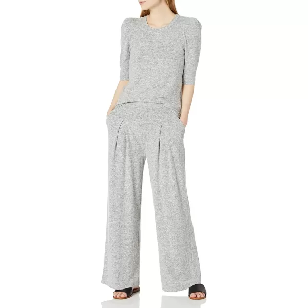 Amazon Essentials Womens Cozy Knit Oversized Pleated WideLeg Pant Previously Daily RitualGrey Heather