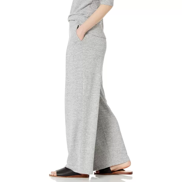 Amazon Essentials Womens Cozy Knit Oversized Pleated WideLeg Pant Previously Daily RitualGrey Heather