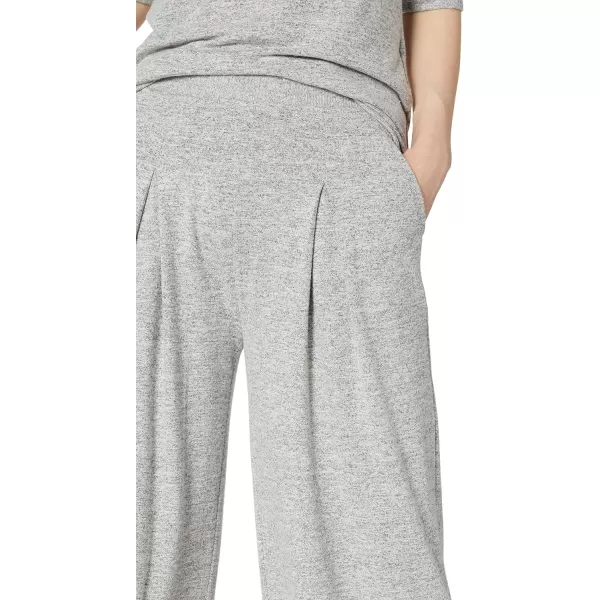 Amazon Essentials Womens Cozy Knit Oversized Pleated WideLeg Pant Previously Daily RitualGrey Heather