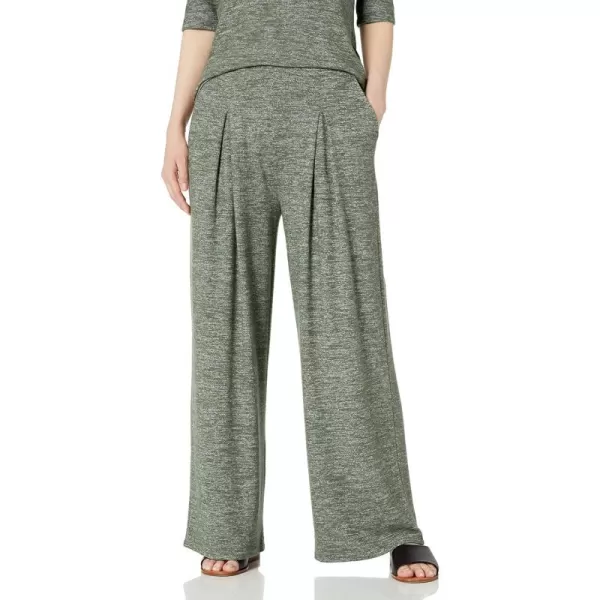 Amazon Essentials Womens Cozy Knit Oversized Pleated WideLeg Pant Previously Daily RitualOlive Marl