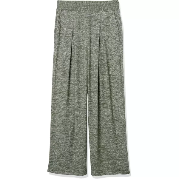 Amazon Essentials Womens Cozy Knit Oversized Pleated WideLeg Pant Previously Daily RitualOlive Marl