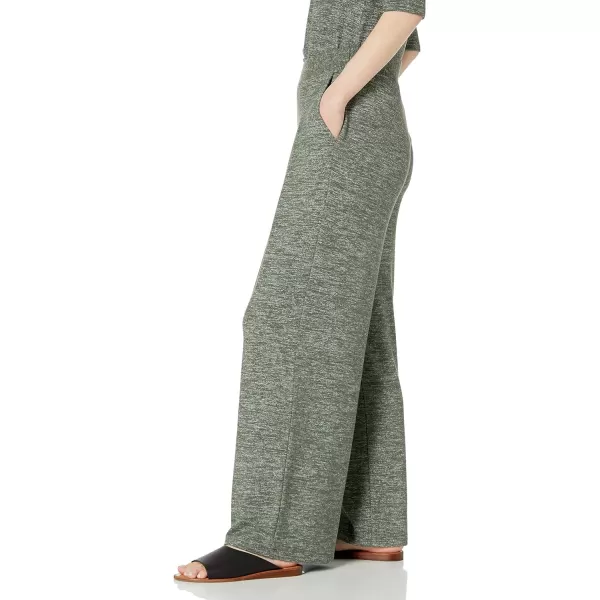 Amazon Essentials Womens Cozy Knit Oversized Pleated WideLeg Pant Previously Daily RitualOlive Marl