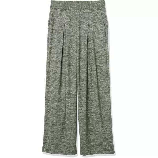 Amazon Essentials Womens Cozy Knit Oversized Pleated WideLeg Pant Previously Daily RitualOlive Marl