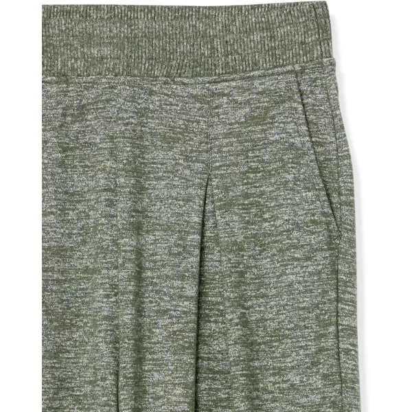 Amazon Essentials Womens Cozy Knit Oversized Pleated WideLeg Pant Previously Daily RitualOlive Marl