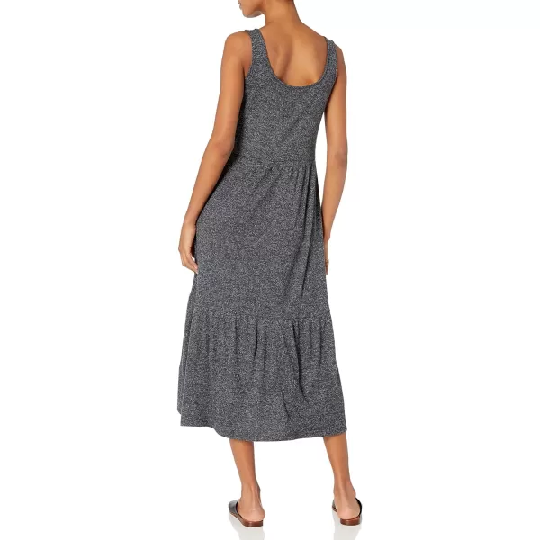 Amazon Essentials Womens Cozy Knit Rib Sleeveless Tiered Maxi Dress Previously Daily RitualBlack Marl