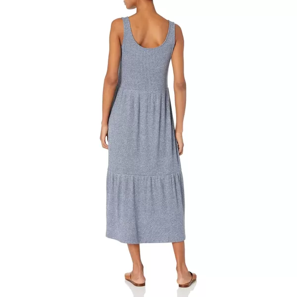 Amazon Essentials Womens Cozy Knit Rib Sleeveless Tiered Maxi Dress Previously Daily RitualBlue Marl