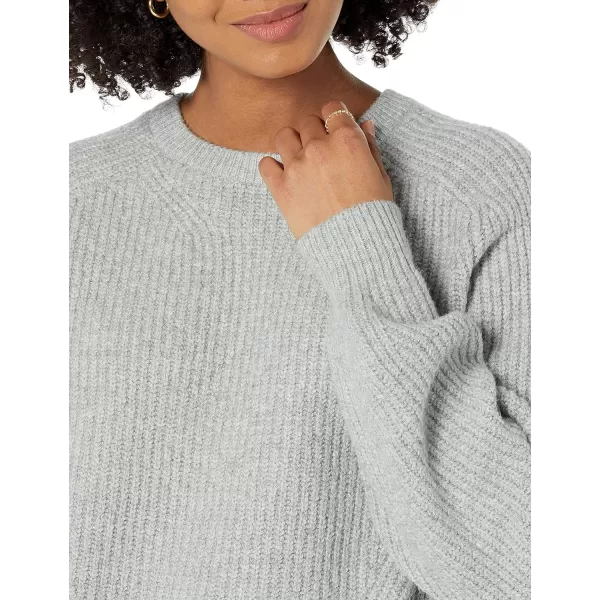 Amazon Essentials Womens Crew Neck Rib SweaterLight Grey Heather