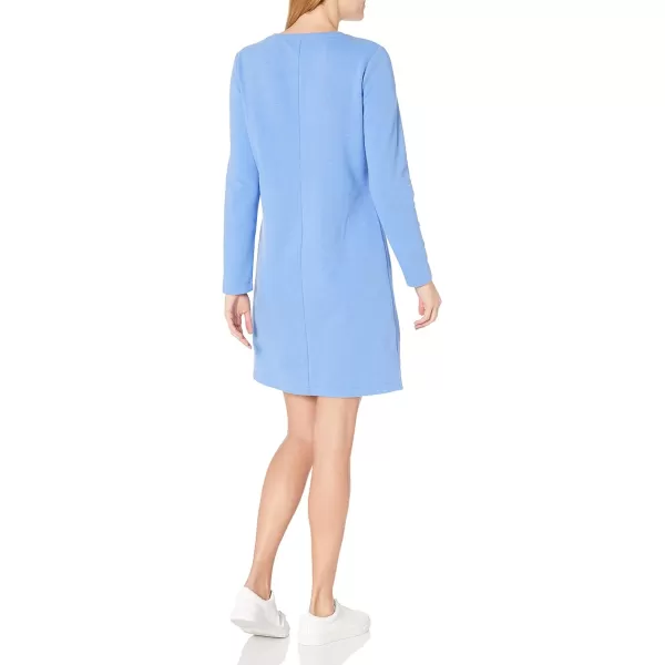 Amazon Essentials Womens Crewneck LongSleeve Fleece AboveTheKnee DressBlue Heather