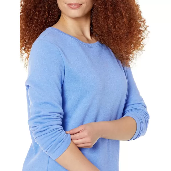Amazon Essentials Womens Crewneck LongSleeve Fleece AboveTheKnee DressBlue Heather