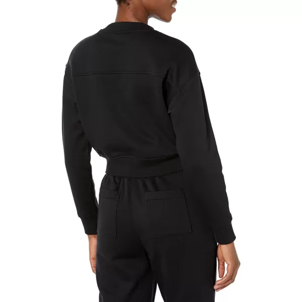 Amazon Essentials Womens Crop Drop Shoulder Sweatshirt Available in Plus SizeBlack