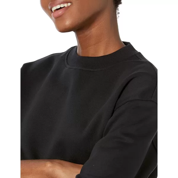 Amazon Essentials Womens Crop Drop Shoulder Sweatshirt Available in Plus SizeBlack