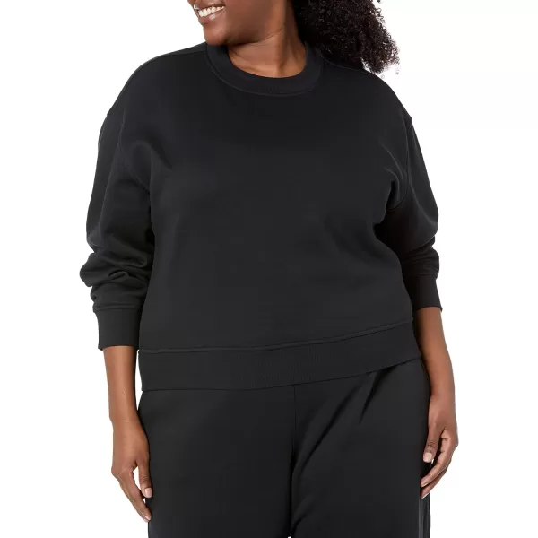 Amazon Essentials Womens Crop Drop Shoulder Sweatshirt Available in Plus SizeBlack