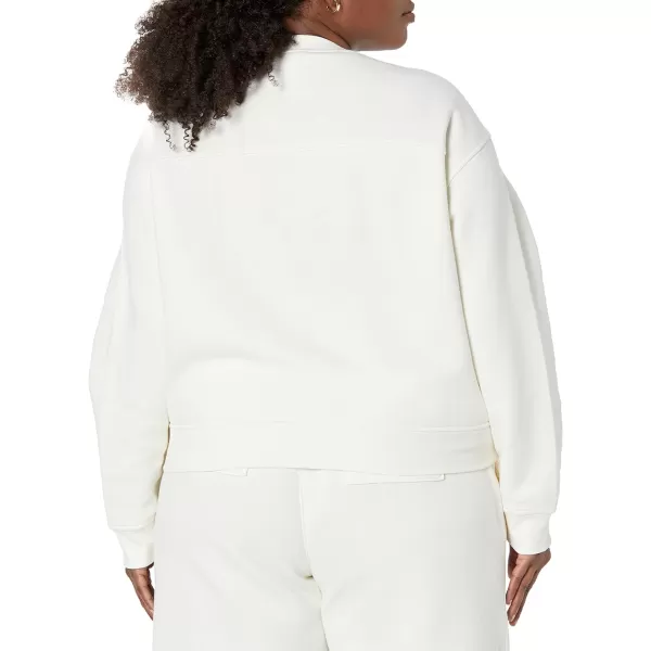 Amazon Essentials Womens Crop Drop Shoulder Sweatshirt Available in Plus SizeEggshell White