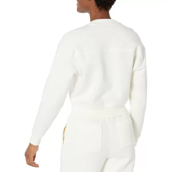 Amazon Essentials Womens Crop Drop Shoulder Sweatshirt Available in Plus SizeEggshell White