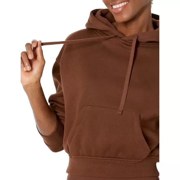 Amazon Essentials Womens Crop Hoodie Sweatshirt Available in Plus SizeDeep Brown