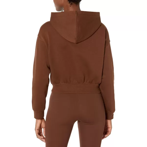 Amazon Essentials Womens Crop Hoodie Sweatshirt Available in Plus SizeDeep Brown