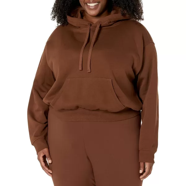 Amazon Essentials Womens Crop Hoodie Sweatshirt Available in Plus SizeDeep Brown