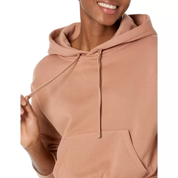 Amazon Essentials Womens Crop Hoodie Sweatshirt Available in Plus SizeLight Brown