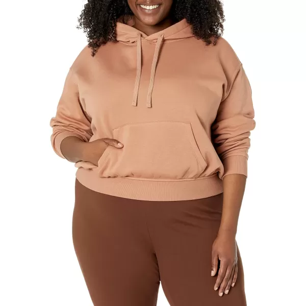 Amazon Essentials Womens Crop Hoodie Sweatshirt Available in Plus SizeLight Brown