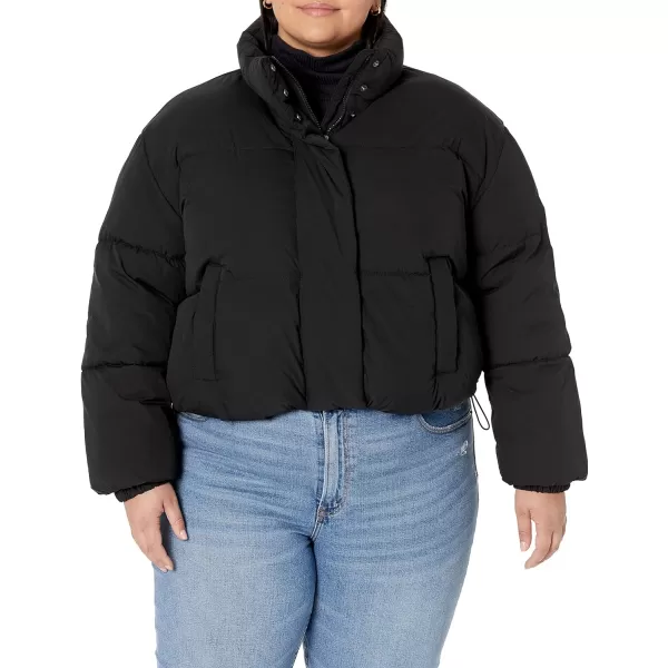 Amazon Essentials Womens Crop Puffer Jacket Available in Plus SizeBlack